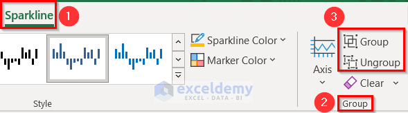 How to Group & Ungroup Sparklines in Excel