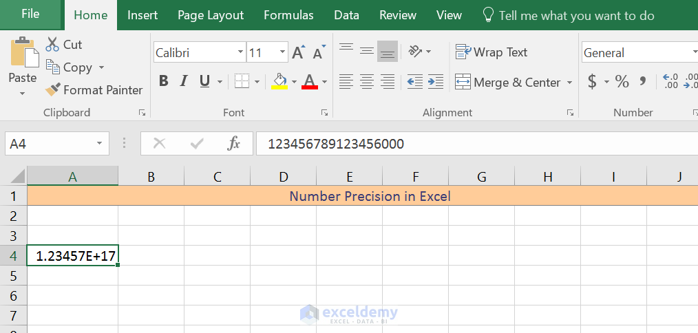 Number Precision, Excel