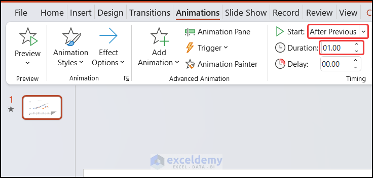 Modification in the Timing group for the professional look in animation