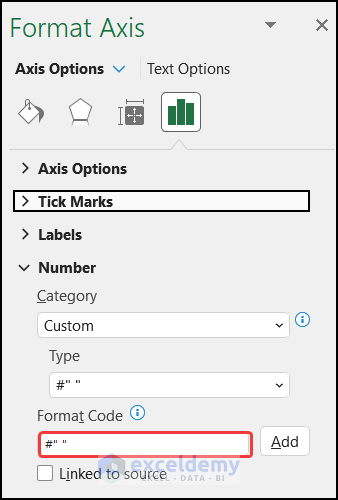 Adding new number format to make Excel graph professional