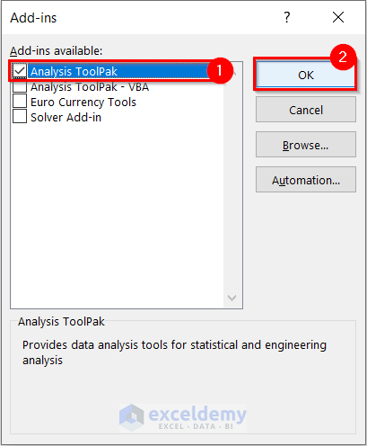 Adding Analysis ToolPak to Add Histogram in Excel
