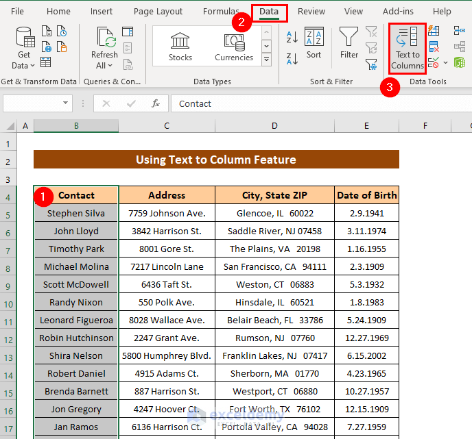Text to Columns Feature in Excel