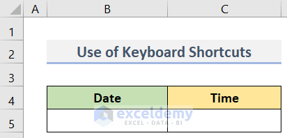 Keyboard Shortcuts to Enter Current Date & Time in Excel