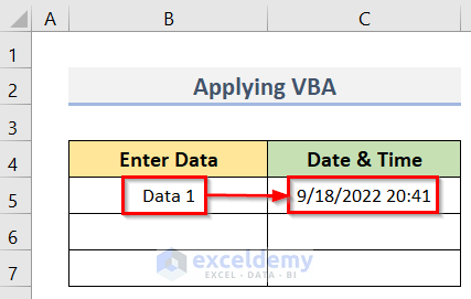 Excel VBA for Entering Date & Time Automatically
