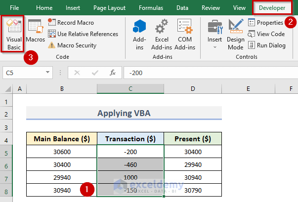 Apply Excel VBA to Make Negative Numbers Red