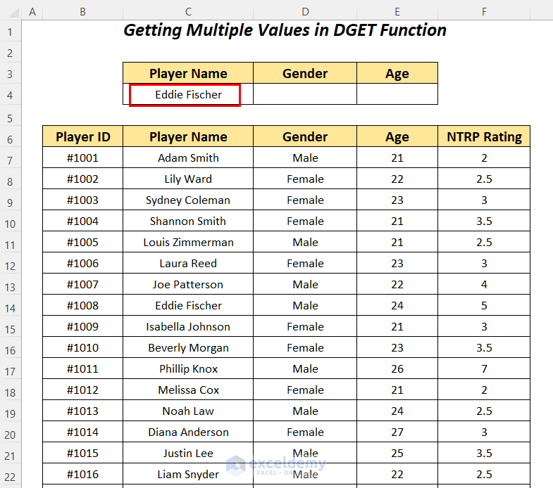 Getting Multiple Outputs in DGET vs VLOOKUP Functions in Excel