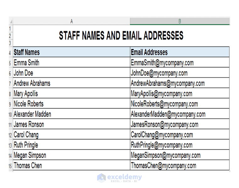 Email addresses extracted