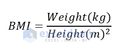 BMI formula with metric units