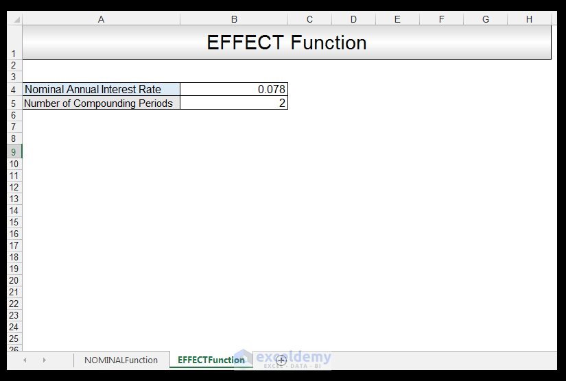 Nominal vs Effective Excel Formulas Image 5