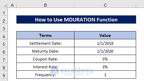 How to Use MDURATION Function in Excel
