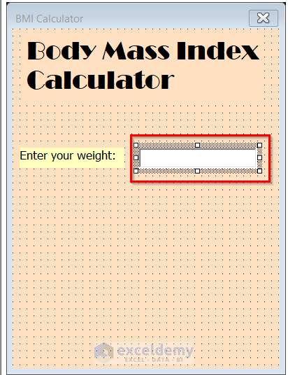 Adding text to Create a Body Mass Index Calculator in Excel Using VBA