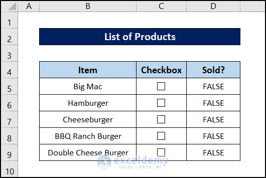 check boxes in excel form controls