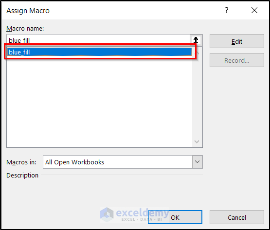 assigning macro for button in excel form controls