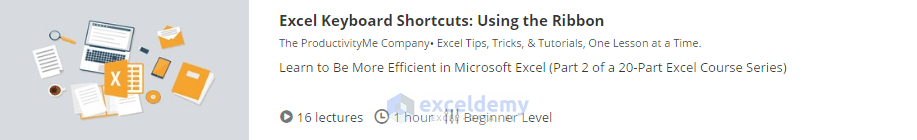 1. Excel Keyboard Shortcuts
