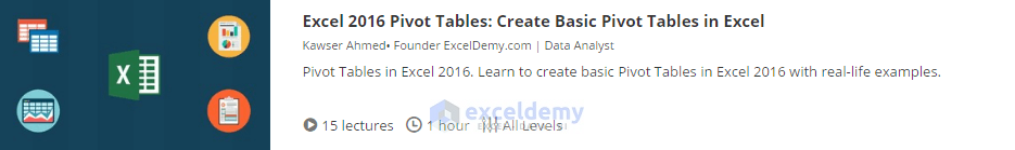 3. Excel 2016 Pivot Tables