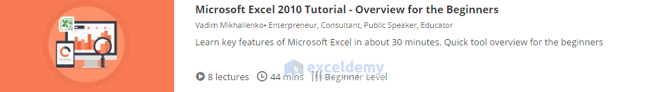 5. Microsoft Excel 2010 Tutorial