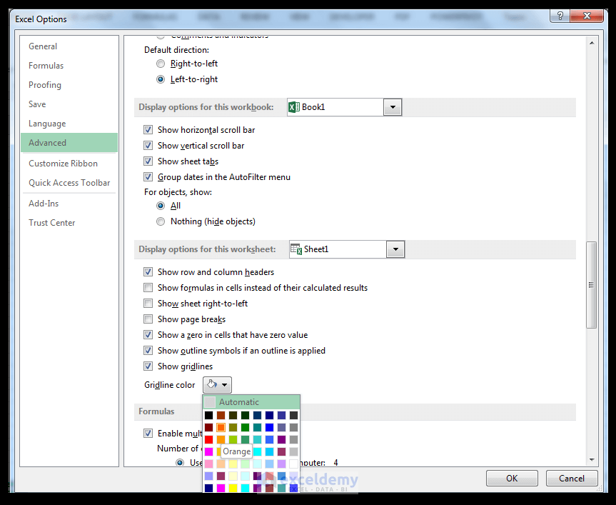 Change grid line colors in Excel - Image 4