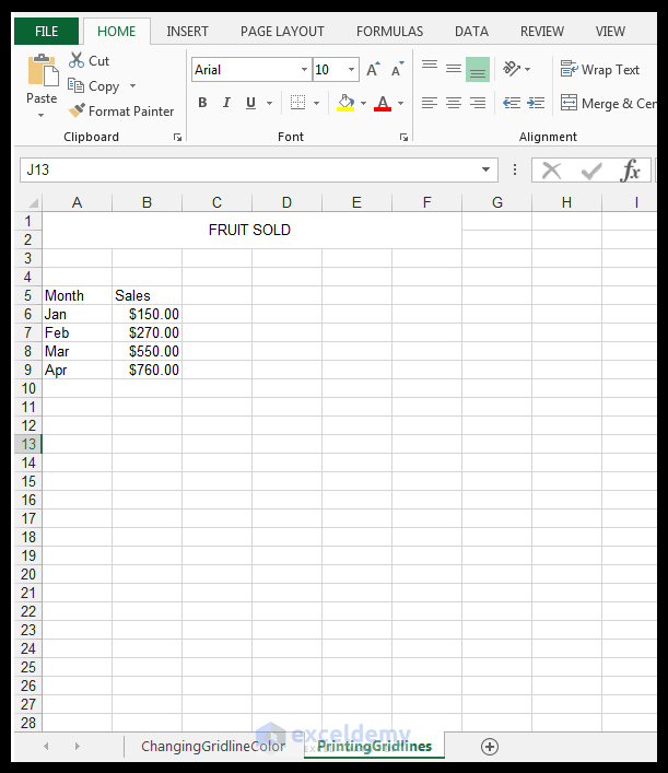 how to print an excel spreadsheet with gridlines