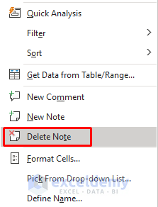Hide and Delete All Notes for Creating and Editing Comments in Excel