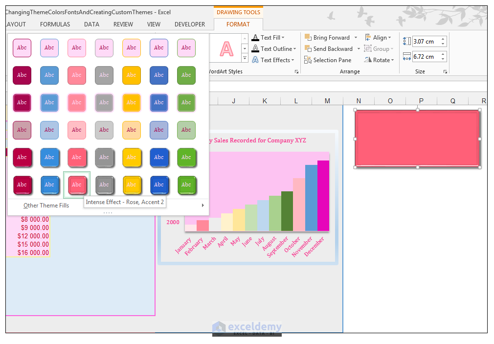 How to modify theme color, font, & effects & create custom Excel theme!