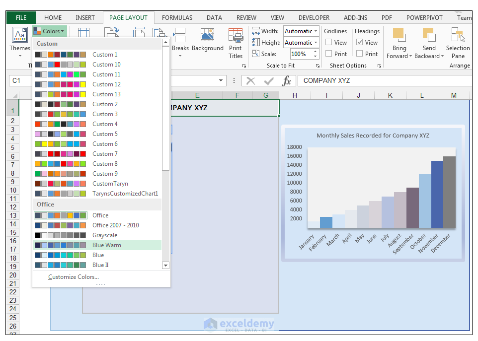 How to Modify Theme Color, Font, & Effects & Create Custom Excel Theme
