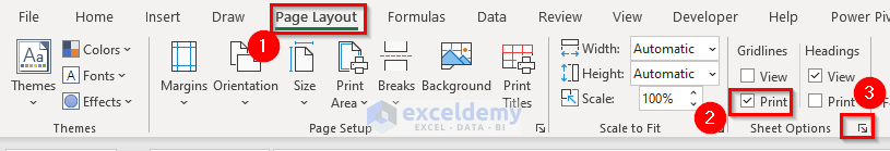 Use of Border Command to Print Excel Spreadsheet with Colorful Lines