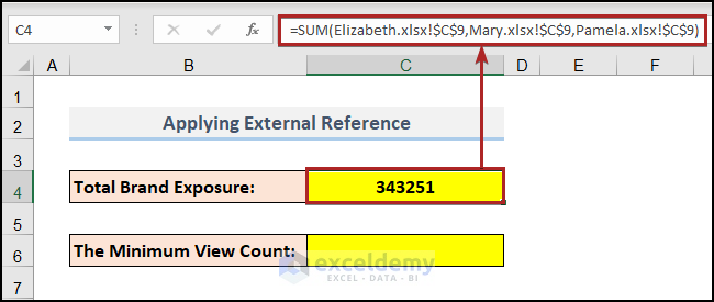 Calculating Sum from Different Workbooks Using External Reference
