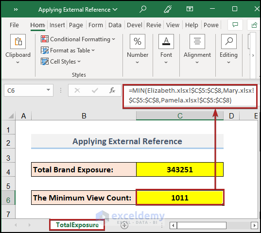 Finding the Minimum Value from Different Workbooks Using External Reference