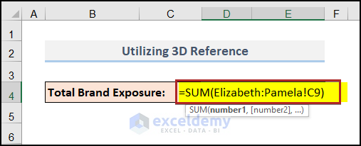 3D Referencing in Excel within SUM Function