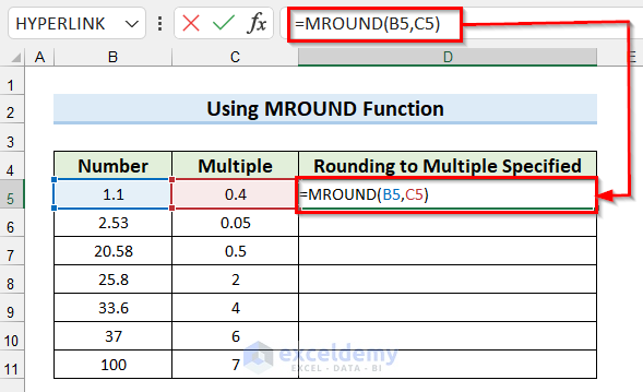 MROUND Function from All Types of Round Functions