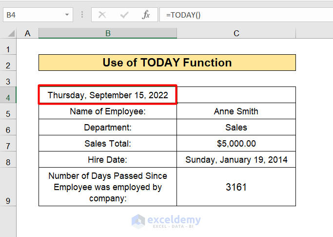 Today Function in NOW vs Today Function in Excel