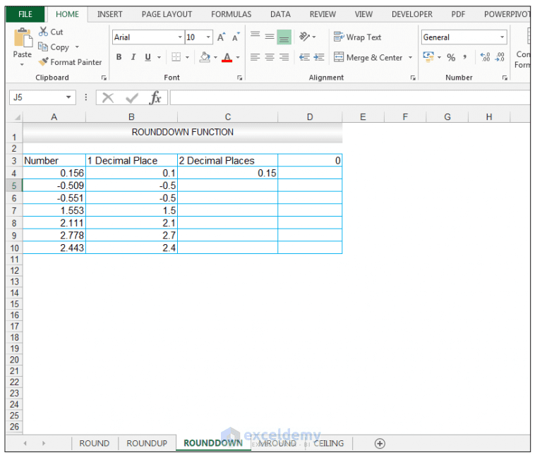 Round, RoundUp, RoundDown, MRound, & Ceiling Functions in