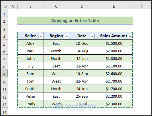 show the output as a Reference a Table with Excel VBA 