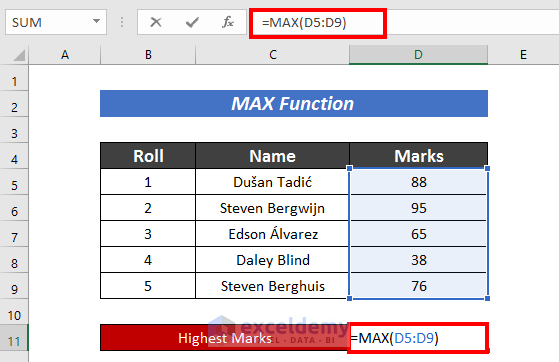 1. MAX Function 
