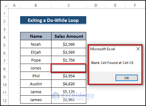 Exit a Do-While Loop with Excel VBA