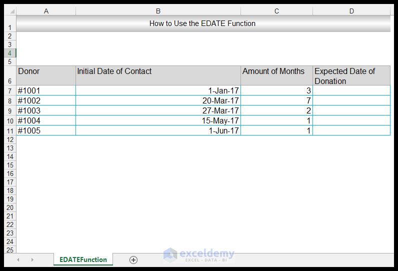 How to use edate function in Excel