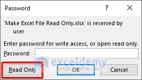 Open read only file without password