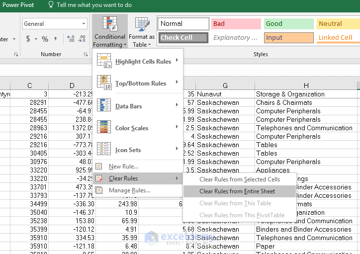 Checking Conditional Formatting to reduce Excel file size