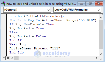 Lock Only Cells with Formulas Using VBA