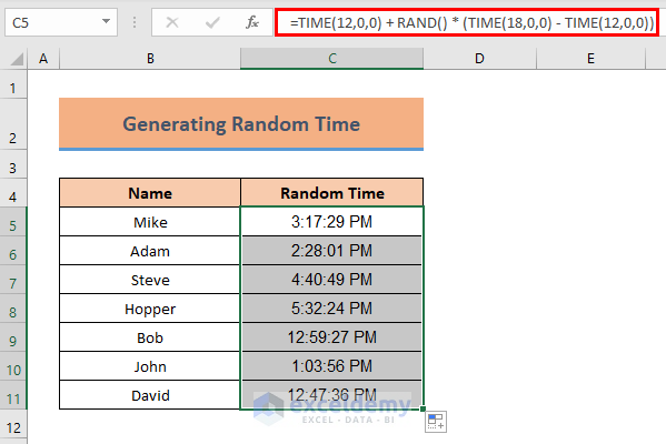 Generate Random Date in Excel