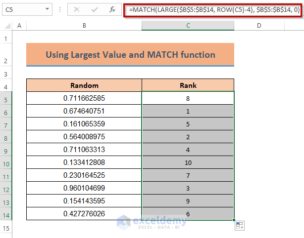 Use functions to generate random Numbers in Excel