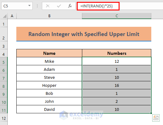 Generate Random Integer Number with Specified Upper Limit