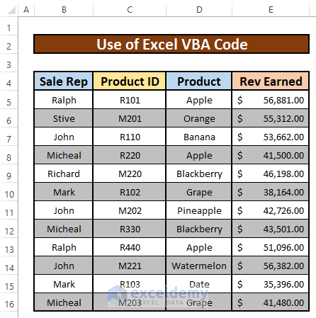 Run VBA Code to Highlight Every Other Row in Excel