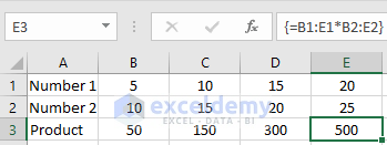 Array multiplication in Excel