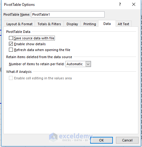 Reduce Excel file size customizing Pivot Tables