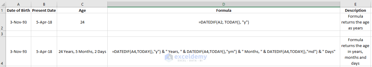 How to Calculate Age in Excel