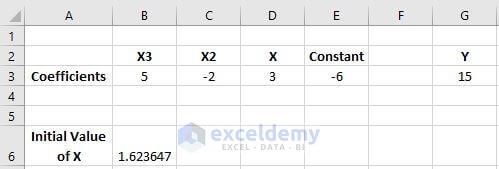 Solving Equations in Excel
