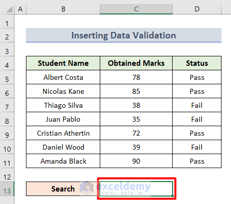 Insert Data Validation for Conditional Formatting in Excel