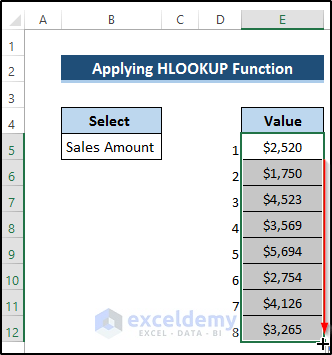 Using HLOOKUP Function to Get Data from Another Sheet Based on Cell Value in Excel