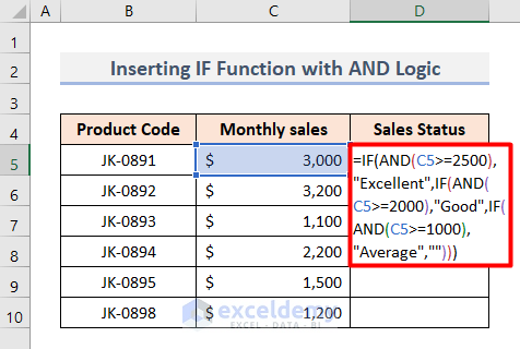 IF Function with AND Logic for 3 Conditions in Excel